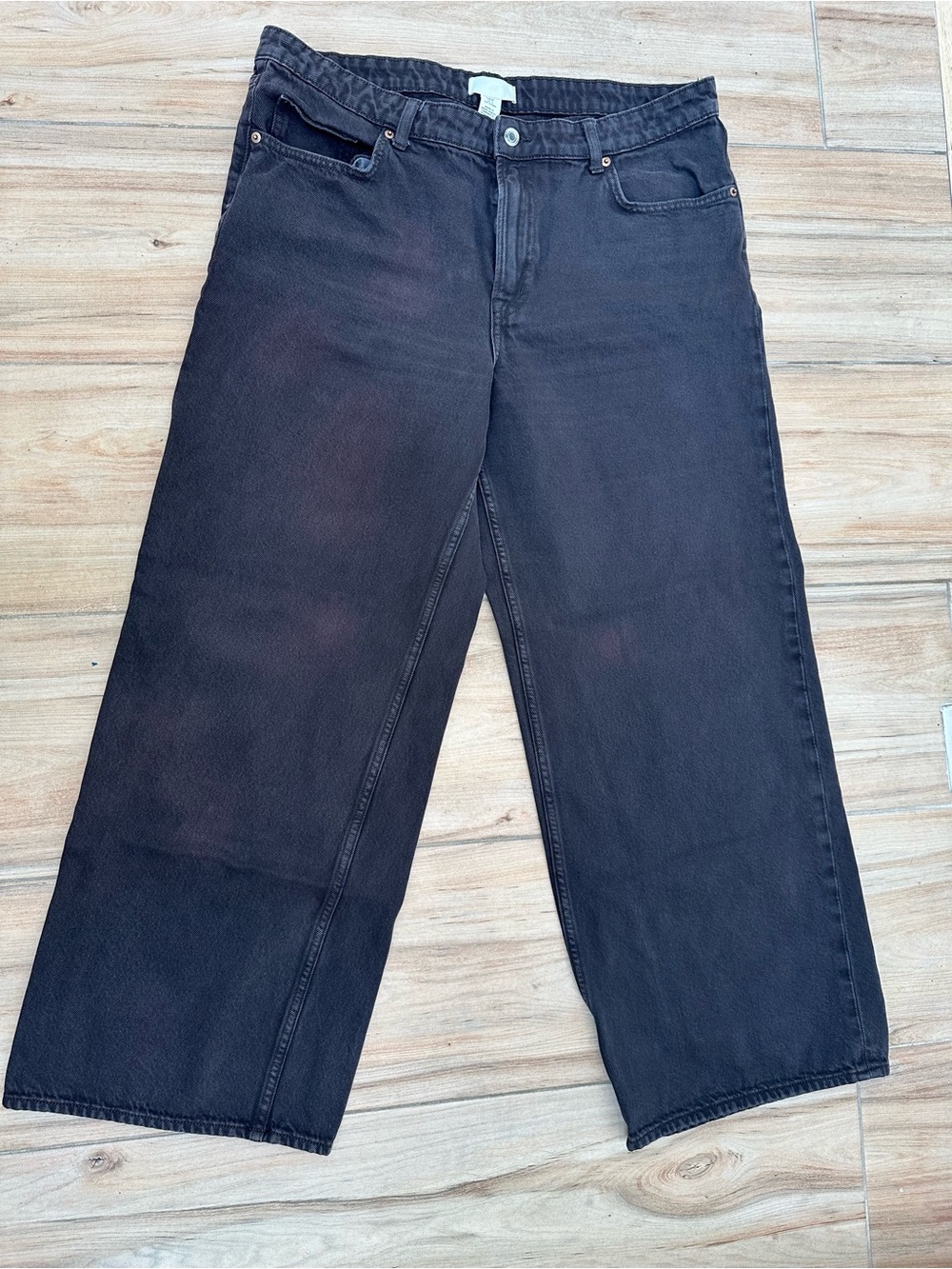 H&M Wide Leg Jeans in Brown Size 14/EUR 46